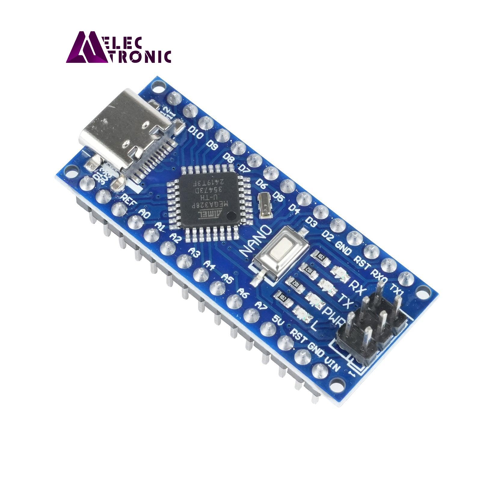 00702079-0 برد آردوینو نانو (Arduino Nano) با تراشه USB CH340 و پورت Type-C - تصویر 1