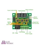 ماژول ترموستات دیجیتال XH-W1209 دارای نمایشگر و کلید کنترلی - تصویر 9